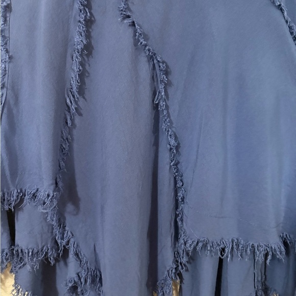 Free People Intimately Blue Handkerchief Frayed Hem. Double Shoulder Straps - Picture 4 of 12
